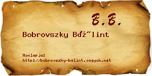 Bobrovszky Bálint névjegykártya