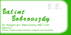 balint bobrovszky business card